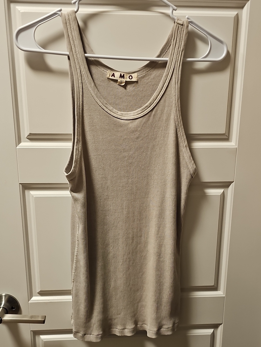 Amo Ribbed Tank Oatmeal Large